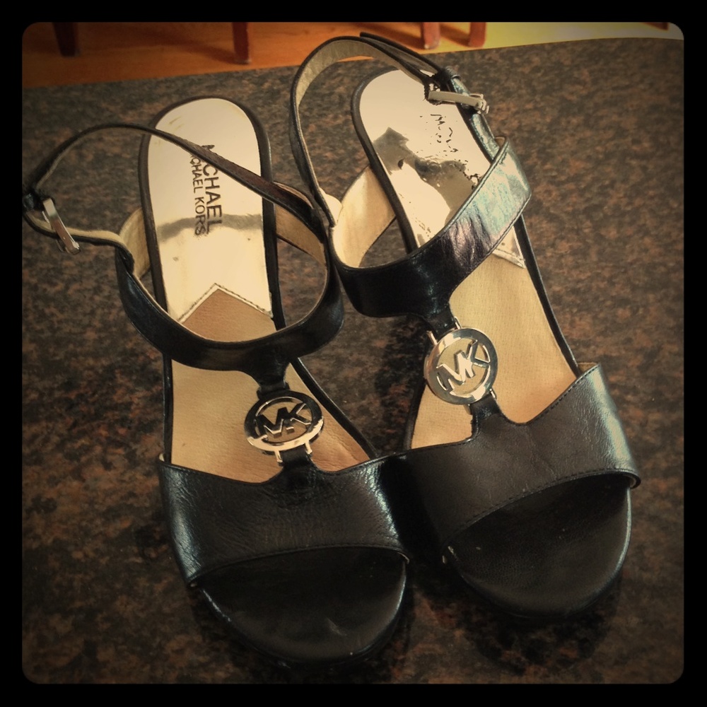Michael Kors black leather sandals *Reduced*